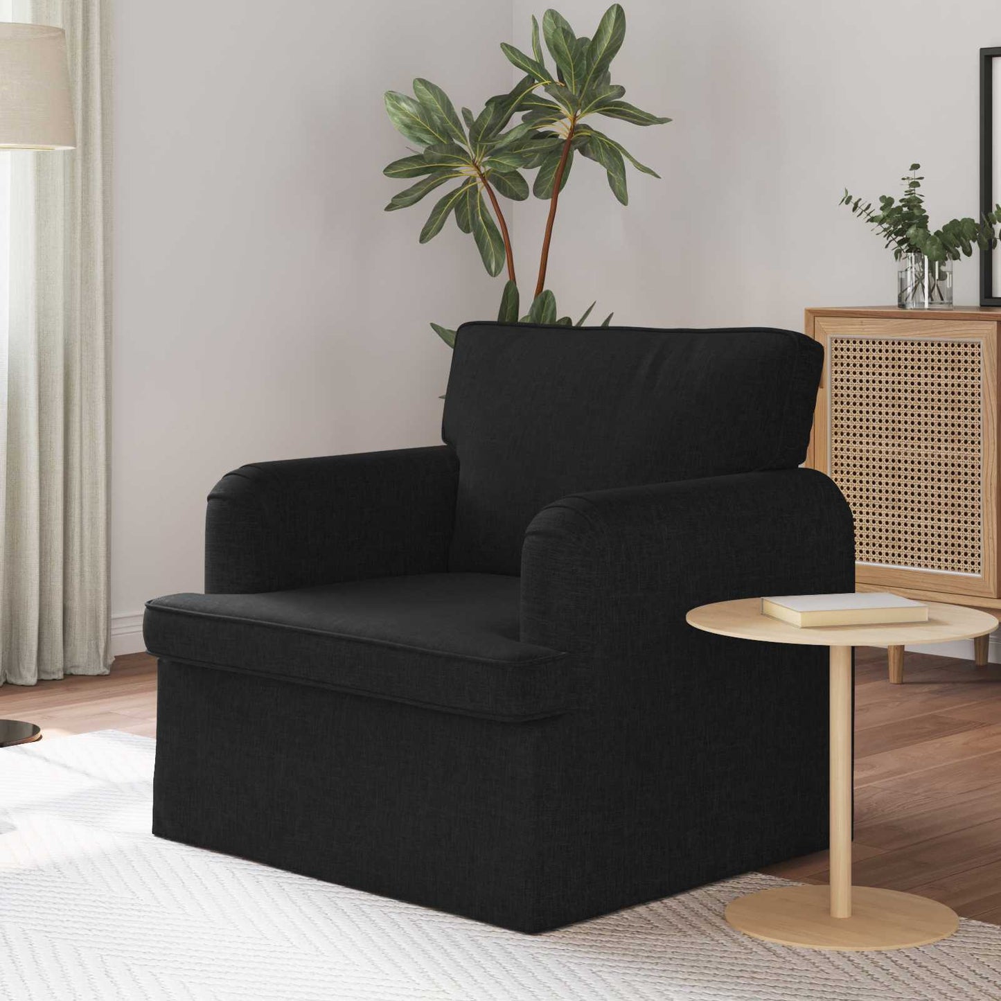 vidaXL Καναπές Μαύρο 84 x 80 x 85 εκ ύφασμα