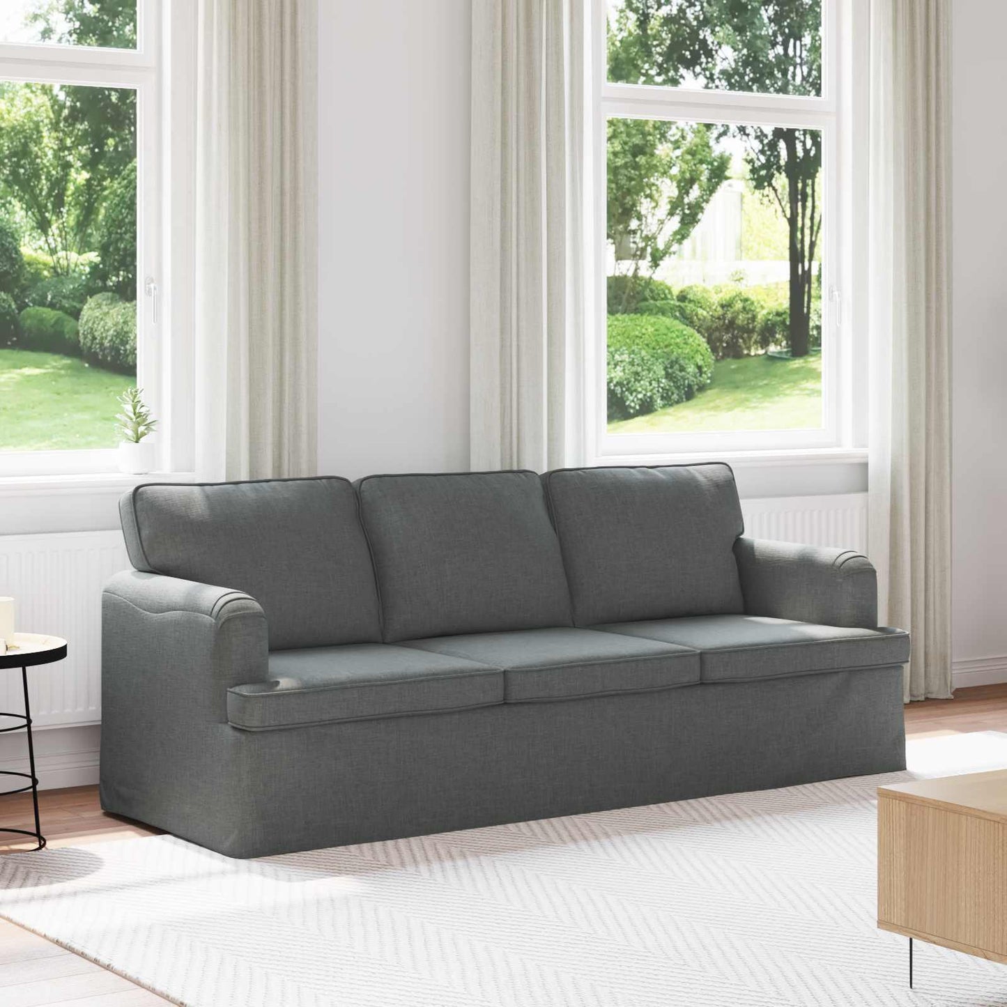 vidaXL Καναπές Σκούρο Γκρι 201 x 80 x 85 εκ ύφασμα
