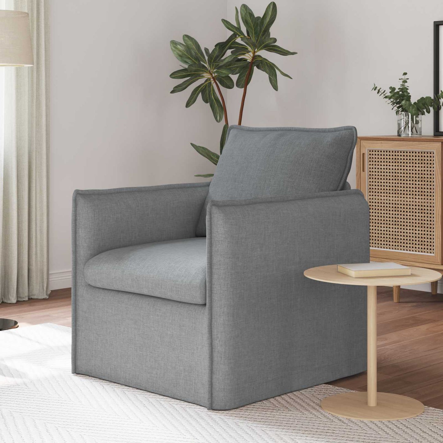 vidaXL Καναπές Ανοιχτό γκρι 195 x 82 x 85 εκ ύφασμα