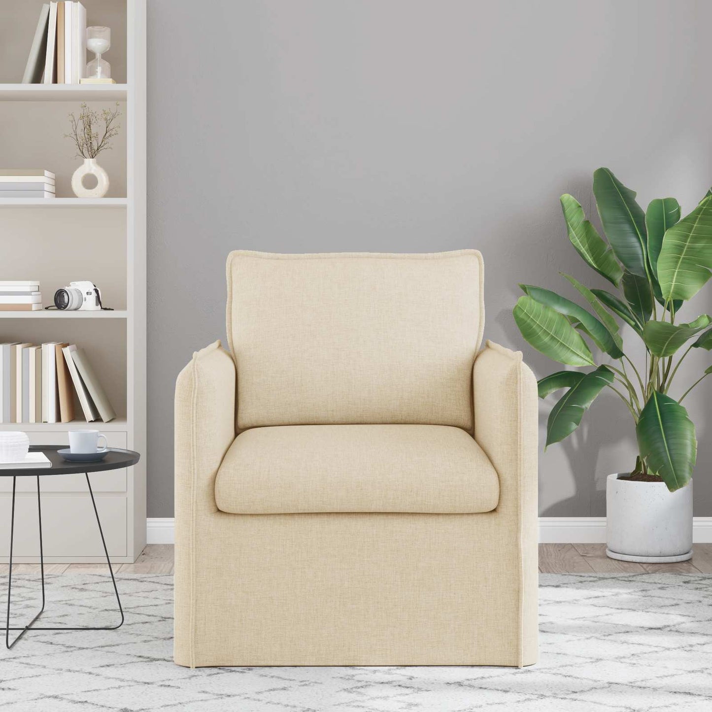 vidaXL Καναπές Κρεμ 75 x 82 x 85 εκ ύφασμα