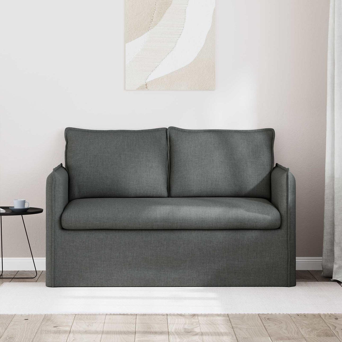 vidaXL Καναπές Σκούρο Γκρι 136 x 82 x 85 εκ ύφασμα