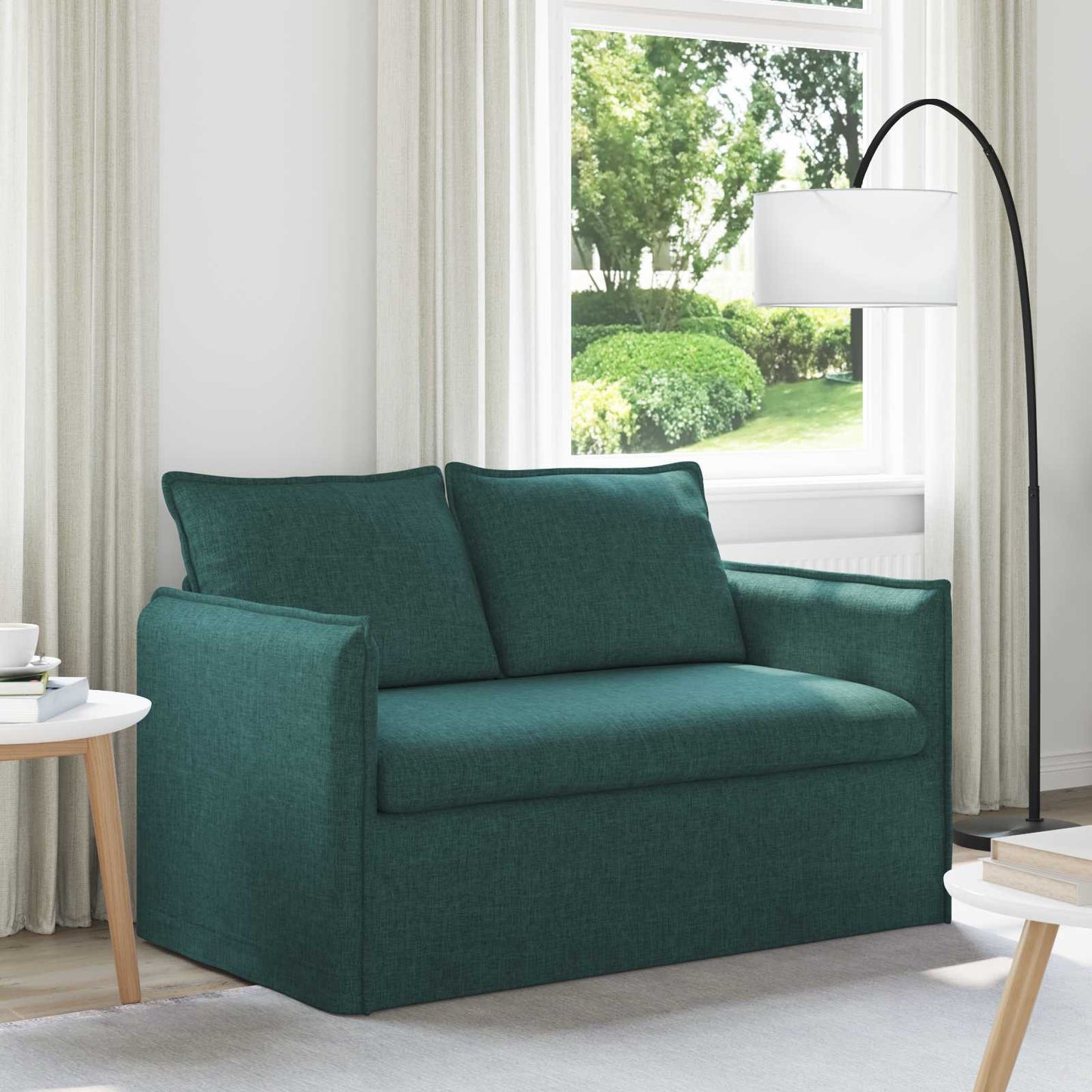 vidaXL Καναπές Σκούρο Πράσινο 136 x 82 x 85 εκ ύφασμα