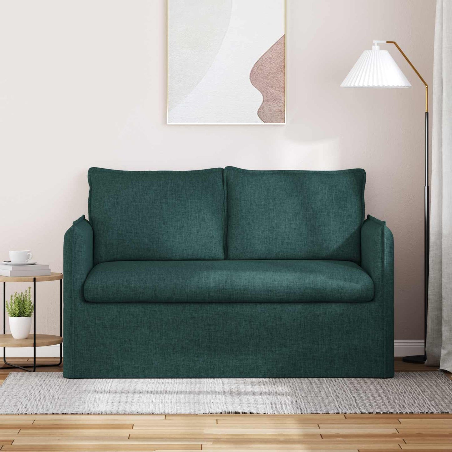 vidaXL Καναπές Σκούρο Πράσινο 136 x 82 x 85 εκ ύφασμα