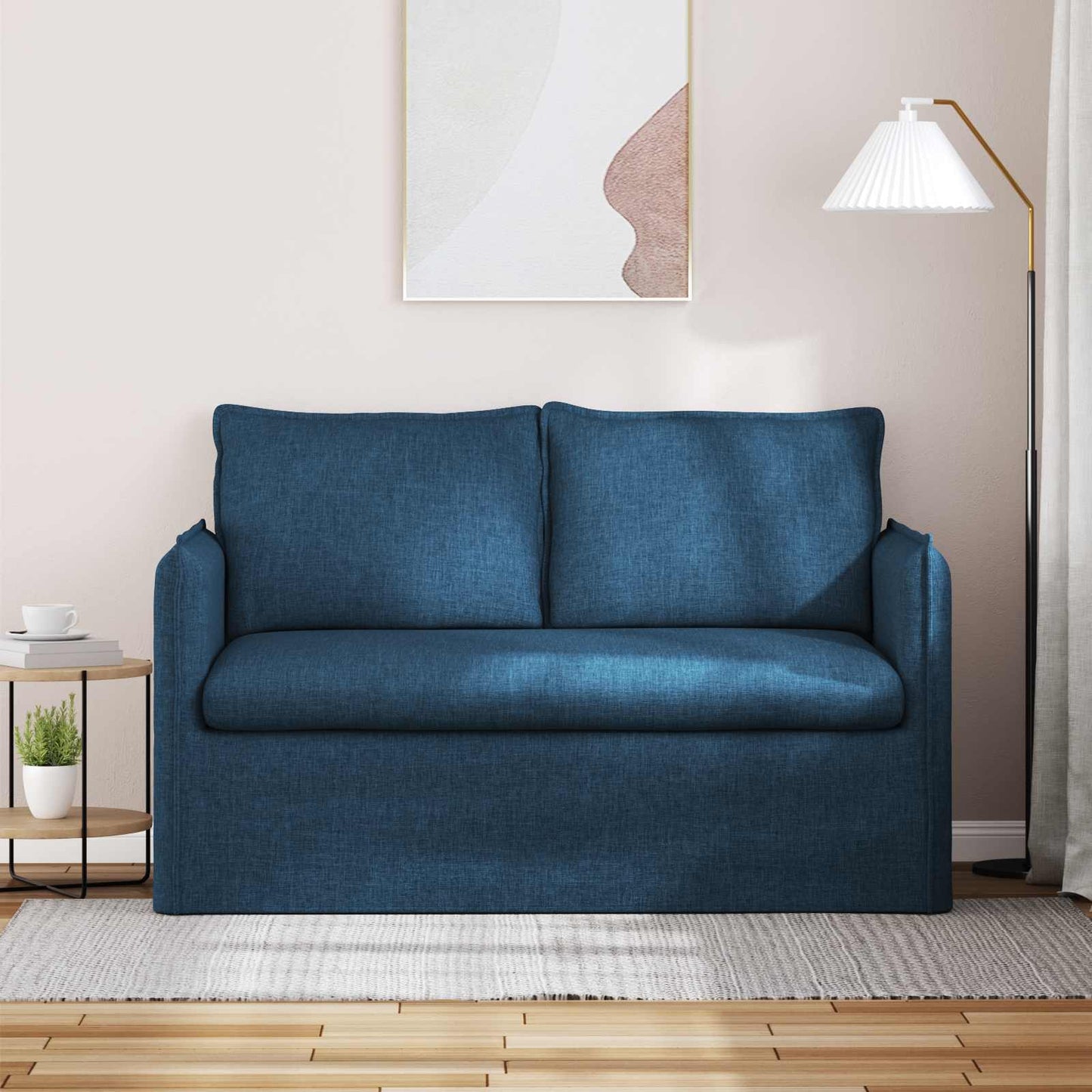 vidaXL Καναπές Μπλε 136 x 82 x 85 εκ ύφασμα