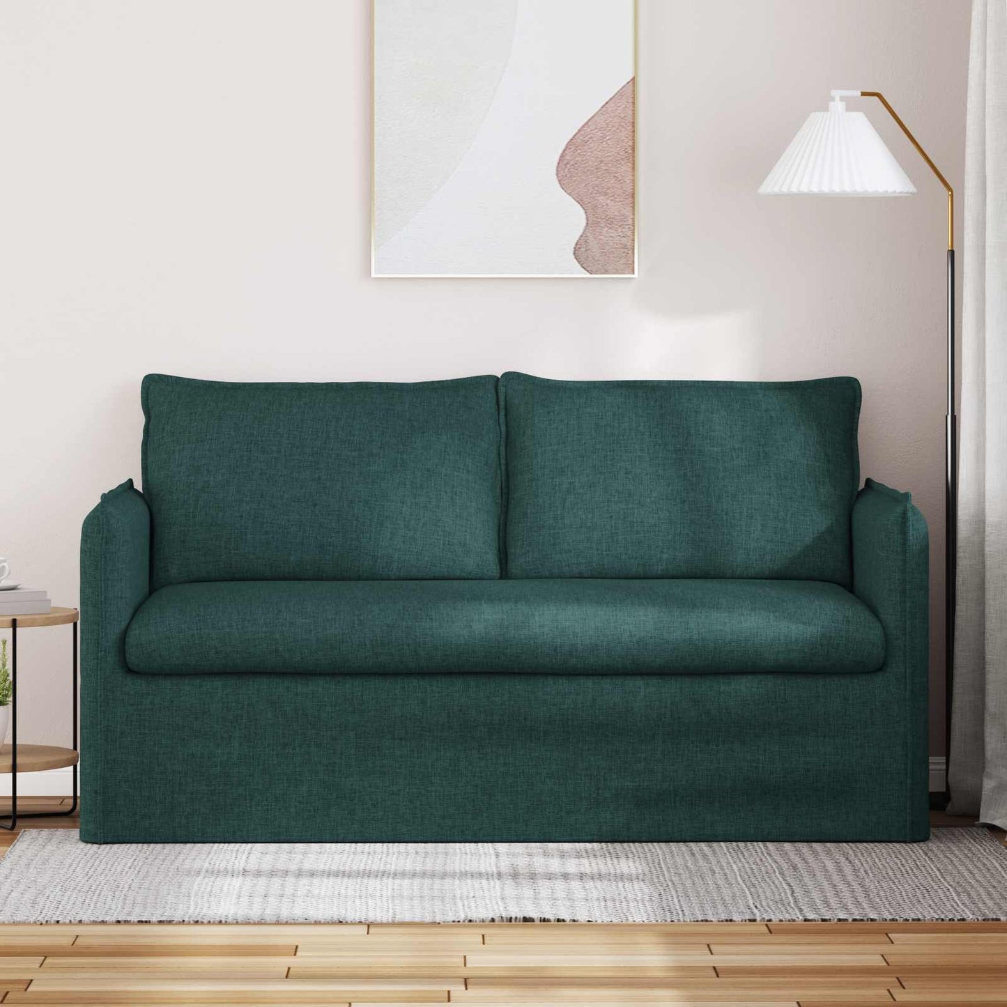 vidaXL Καναπές Σκούρο Πράσινο 156 x 82 x 85 εκ ύφασμα