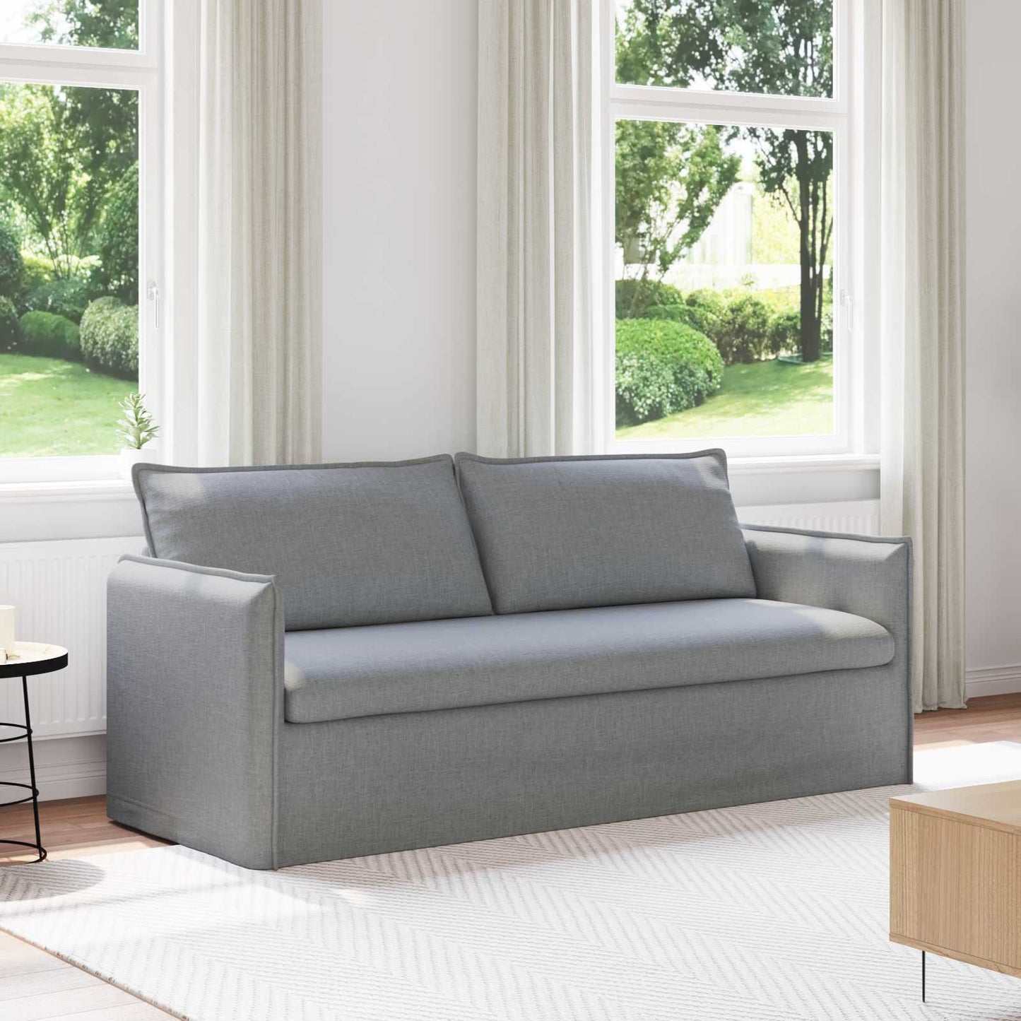 vidaXL Καναπές Ανοιχτό γκρι 196 x 82 x 85 εκ ύφασμα