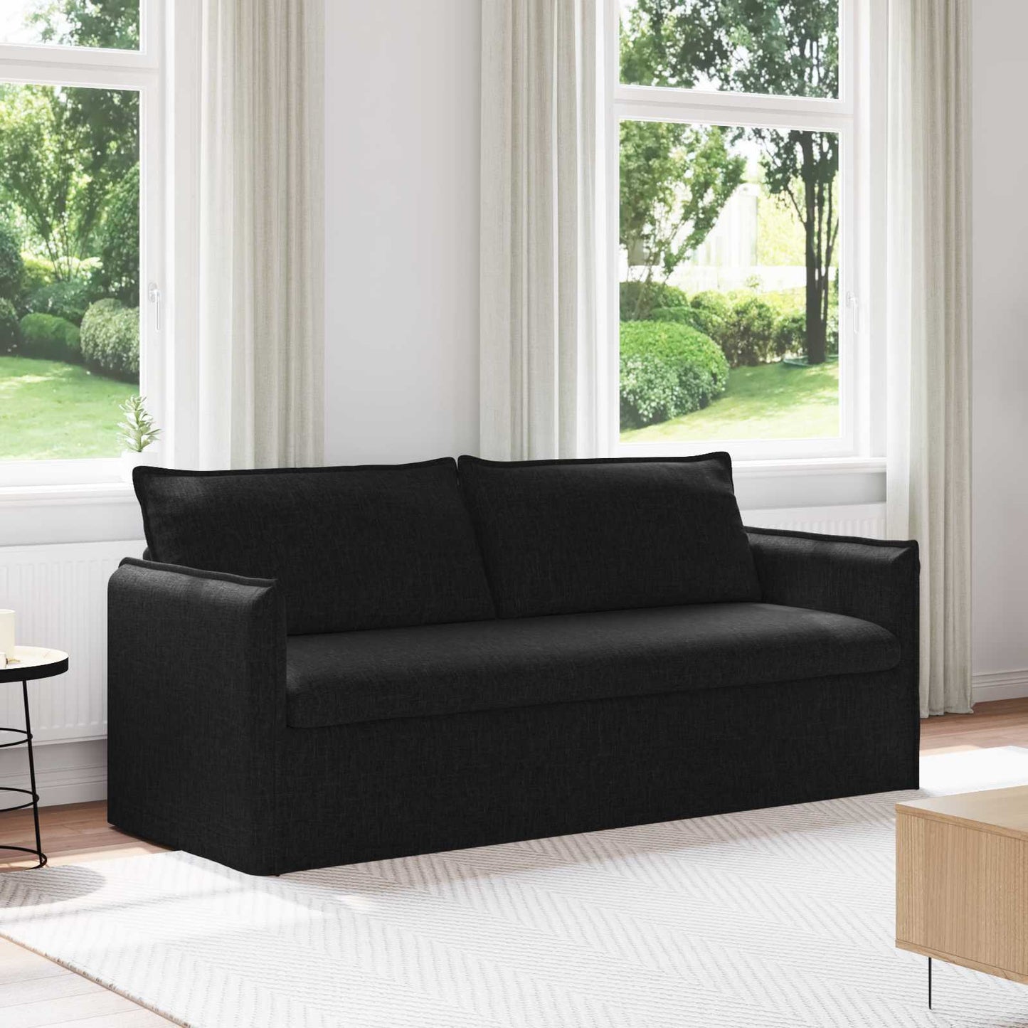 vidaXL Καναπές Μαύρο 196 x 82 x 85 εκ ύφασμα
