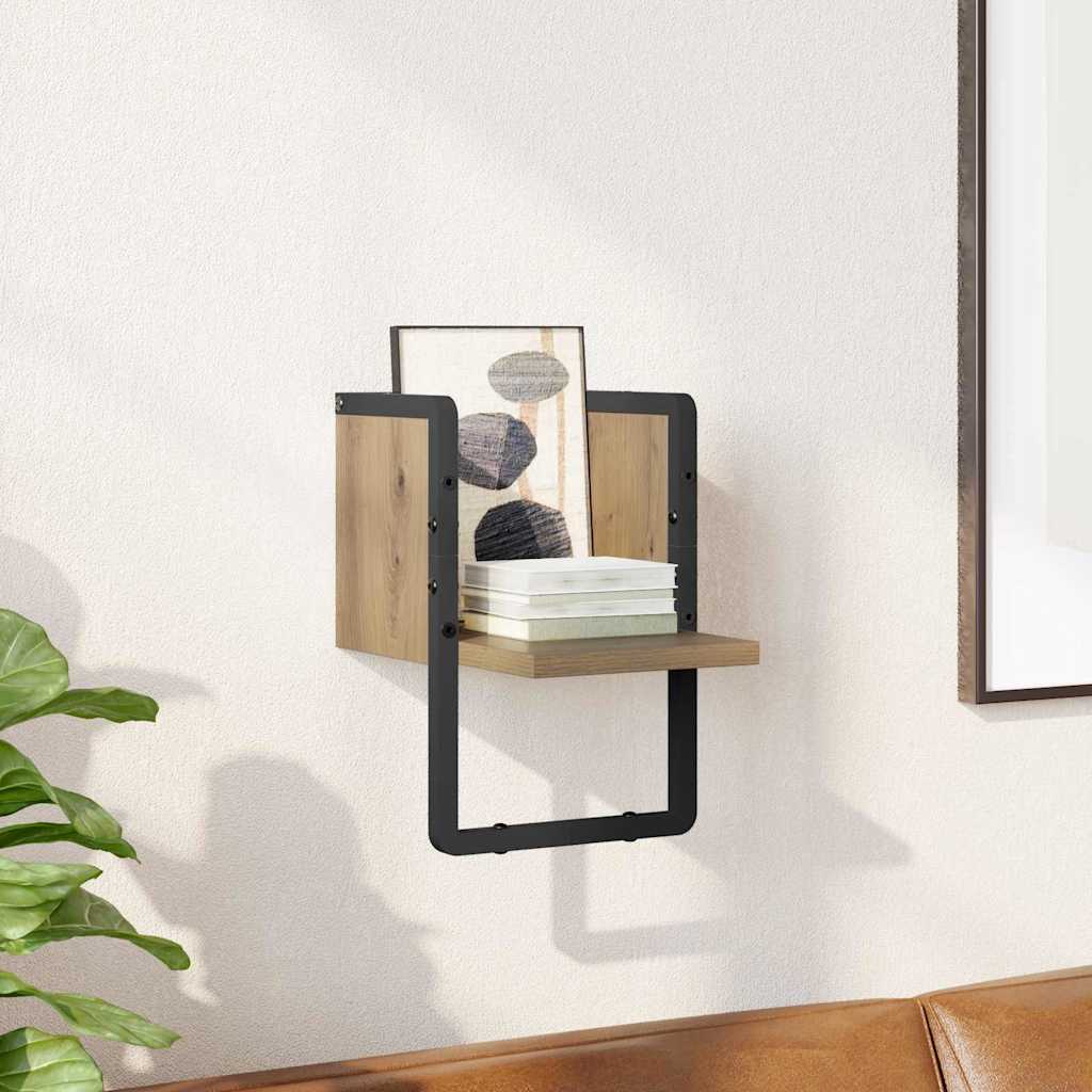 vidaXL Ράφι Τοίχου Καρυδιά Χειροποίητης Εργασίας 20 x 25 x 30 cm