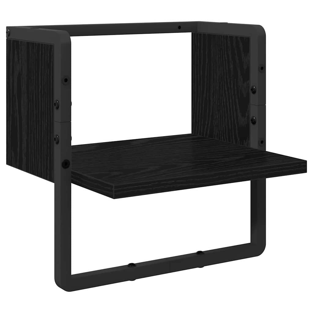 vidaXL Ράφι Τοίχου Μαύρη Οξυά 30 x 25 x 30 cm Επεξεργασμένο ξύλο
