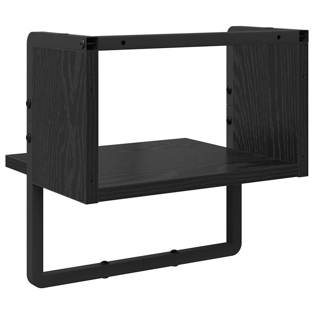 vidaXL Ράφι Τοίχου Μαύρη Οξυά 30 x 25 x 30 cm Επεξεργασμένο ξύλο