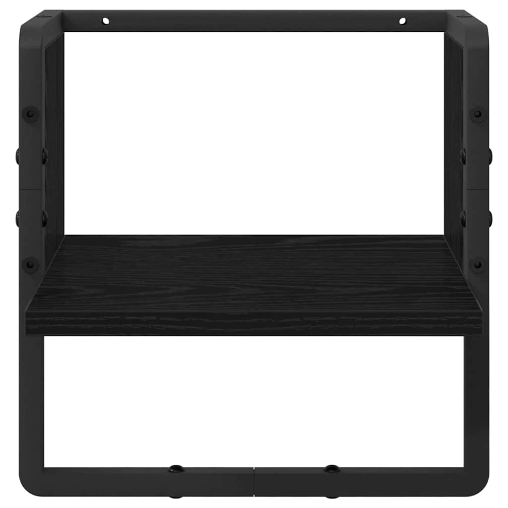 vidaXL Ράφι Τοίχου Μαύρη Οξυά 30 x 25 x 30 cm Επεξεργασμένο ξύλο