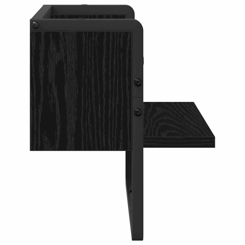 vidaXL Ράφι Τοίχου Μαύρη Οξυά 30 x 25 x 30 cm Επεξεργασμένο ξύλο