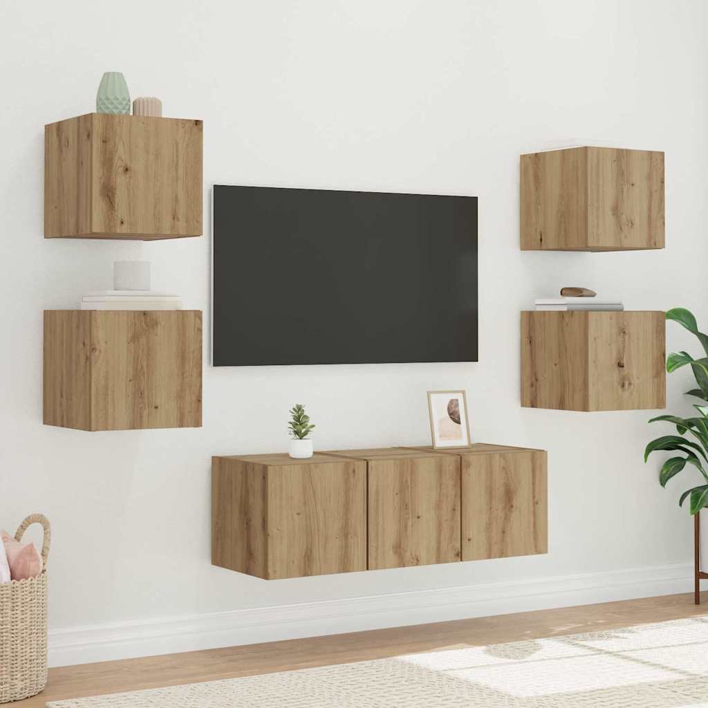 vidaXL Ντουλάπι Τηλεόρασης Τοίχου Καρυδιά Χειροποίητης Εργασίας