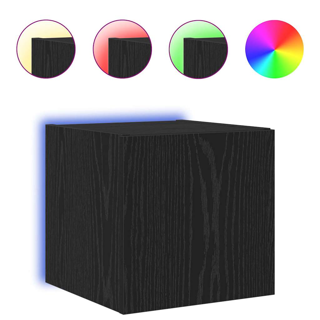 vidaXL Ντουλάπι Τηλεόρασης Τοίχου Μαύρη Οξυά 30,5 x 35 x 30 cm