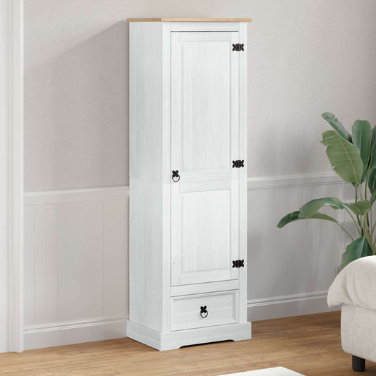 vidaXL Ντουλάπες με ράφι Λευκό 55 x 38 x 170 εκ Στερεά ξυλεία πεύκου