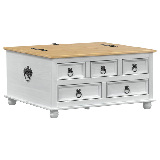 vidaXL storage box με ράφι Λευκό 90 x78 x 45 εκ Στερεά ξυλεία πεύκου