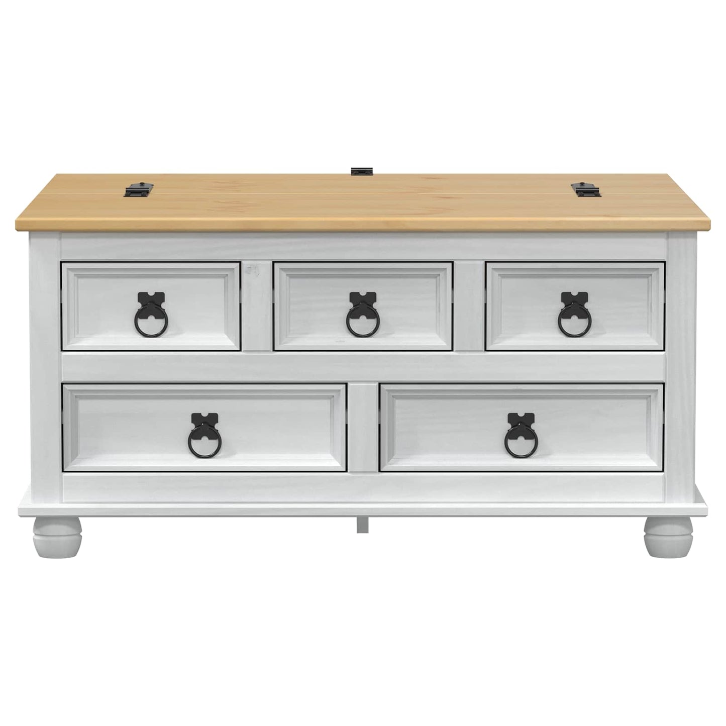 vidaXL storage box με ράφι Λευκό 90 x78 x 45 εκ Στερεά ξυλεία πεύκου