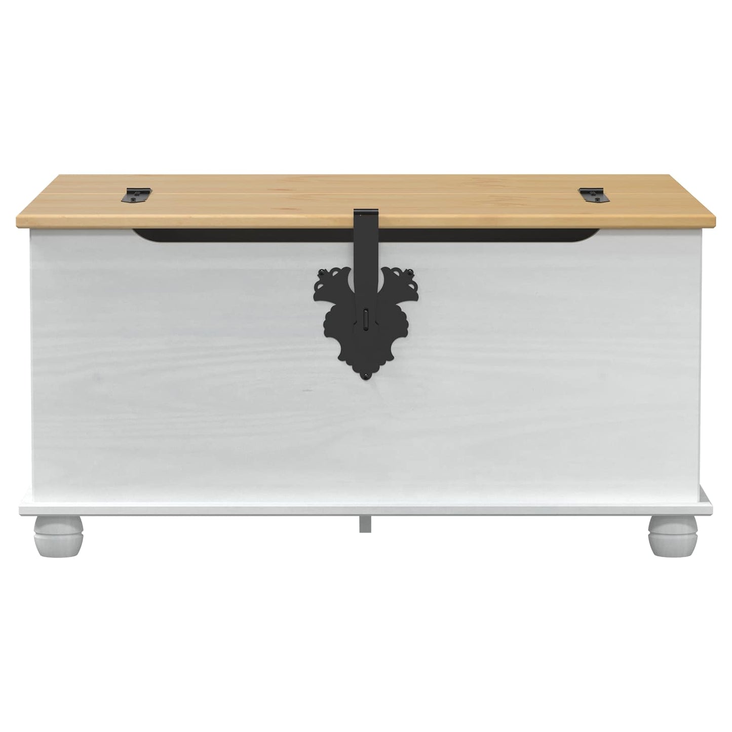 vidaXL storage box με ράφι Λευκό 90 x78 x 45 εκ Στερεά ξυλεία πεύκου
