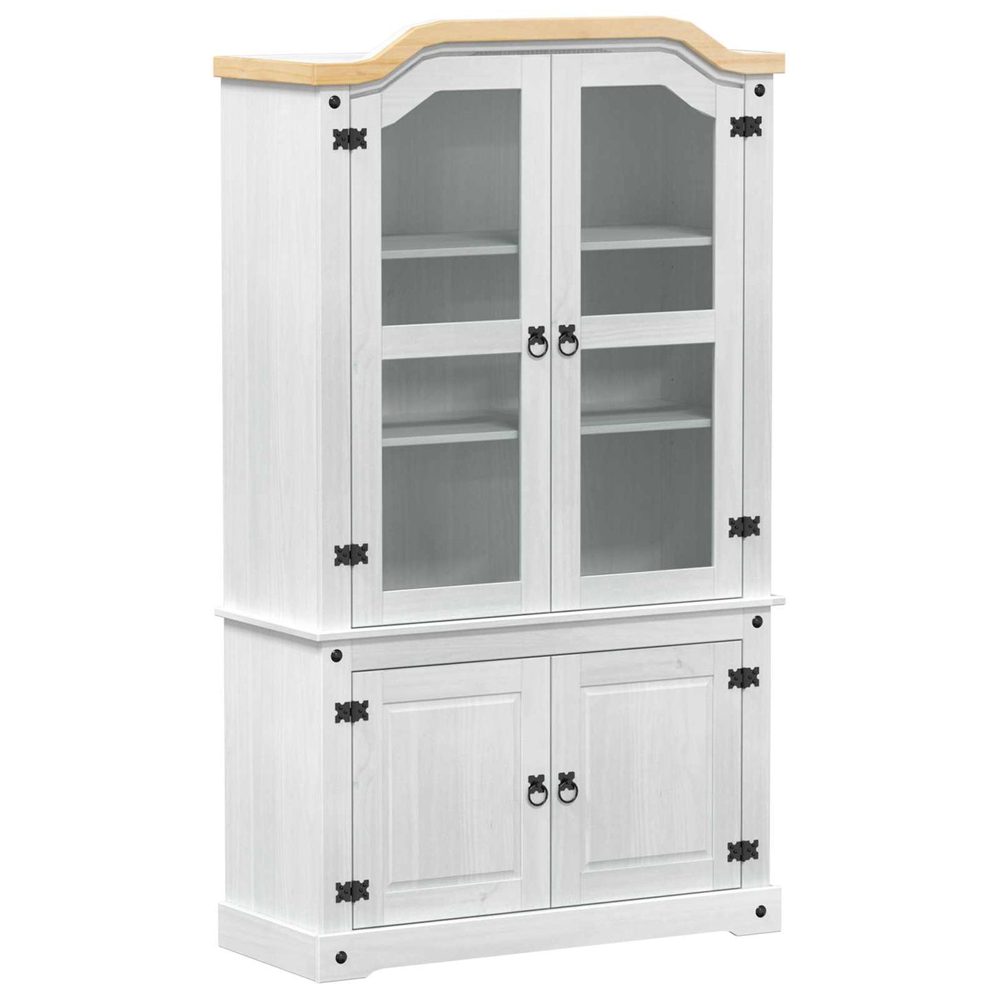 vidaXL Βιτρίνα Λευκό 103.5 x 42 x 180 εκ Στερεά ξυλεία πεύκου