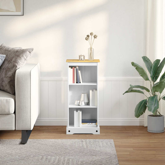 vidaXL Βιβλιοθήκη Λευκό 46 x 29 x 100 εκ. Στερεά ξυλεία πεύκου