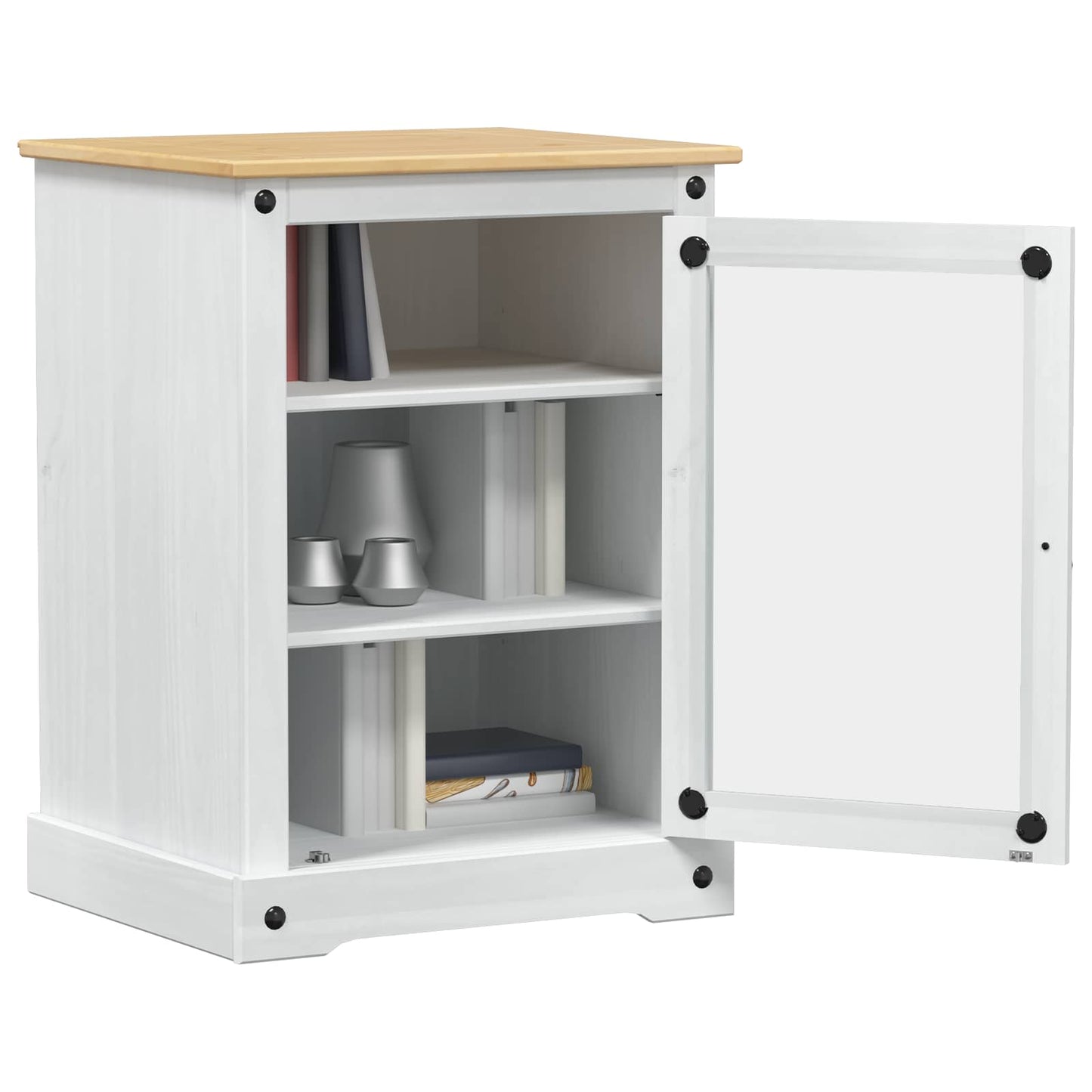 vidaXL Ηχοσύστημα ντουλάπι Λευκό 60 x 50 x 82 εκ Στερεά ξυλεία πεύκου