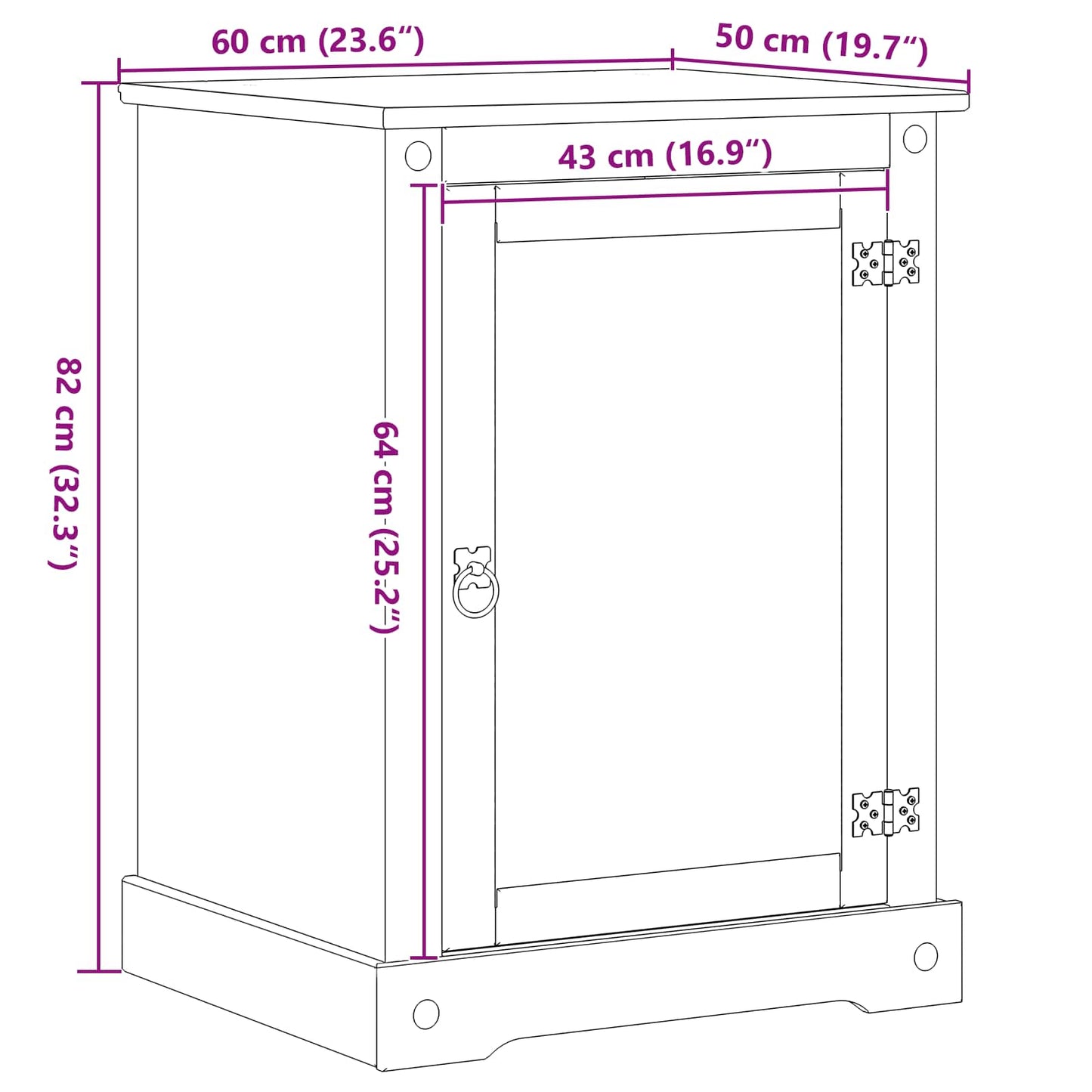 vidaXL Ηχοσύστημα ντουλάπι Λευκό 60 x 50 x 82 εκ Στερεά ξυλεία πεύκου