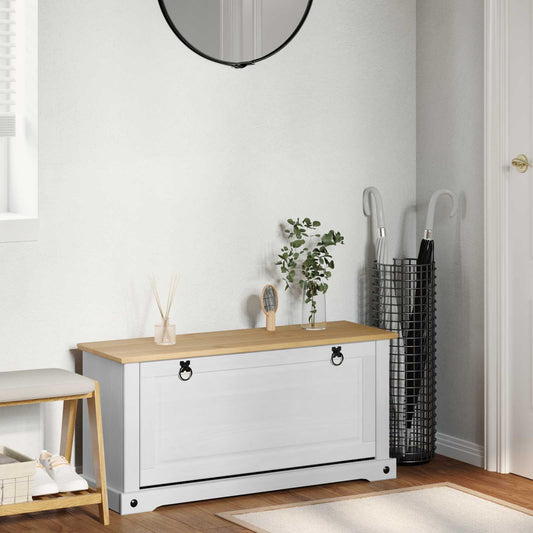vidaXL Ντουλάπα Παπουτσιών με ράφι Corona Λευκό 99 x 32 x 49 εκ.