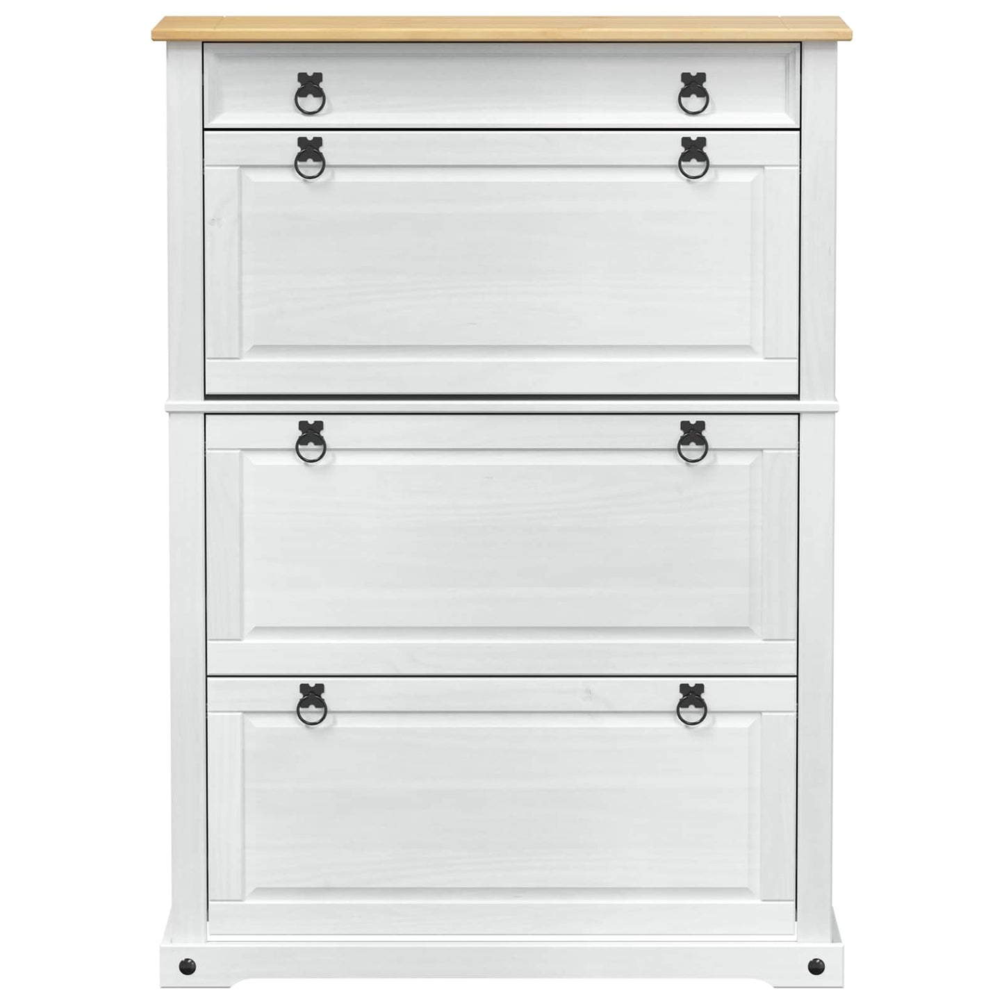 vidaXL Ντουλάπα Παπουτσιών με συρτάρι Corona Λευκό 99 x 32 x 138 εκ
