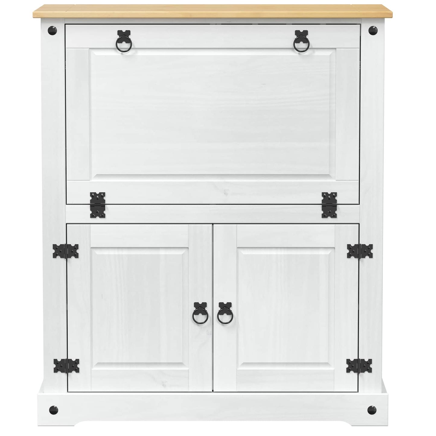vidaXL Ντουλάπι κρασιού Λευκό 97 x 45 x 114 εκ Στερεά ξυλεία πεύκου