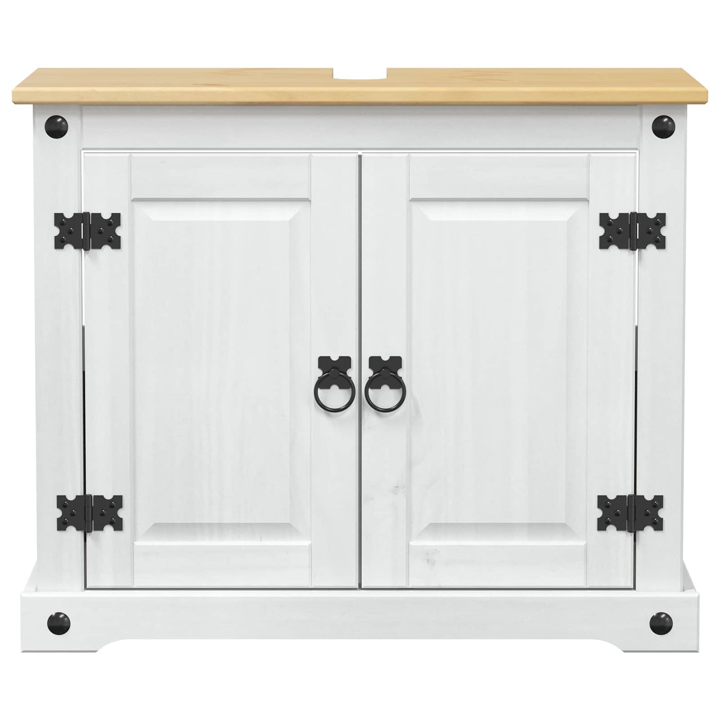vidaXL Ντουλάπι νιπτήρα Λευκό 73 x 33 x 60 εκ Στερεά ξυλεία πεύκου