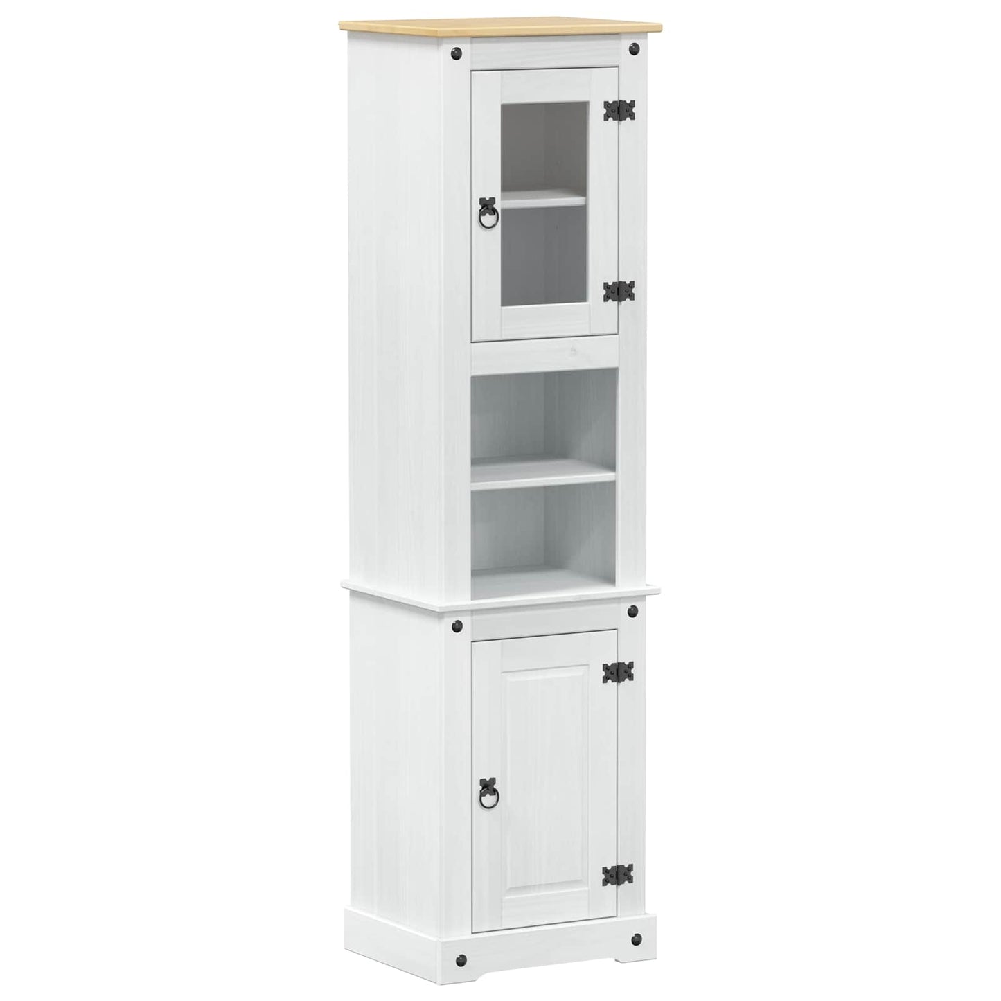 vidaXL Ντουλάπι Μπάνιου Λευκό 50 x 40 x 185 εκ. Στερεά ξυλεία πεύκου