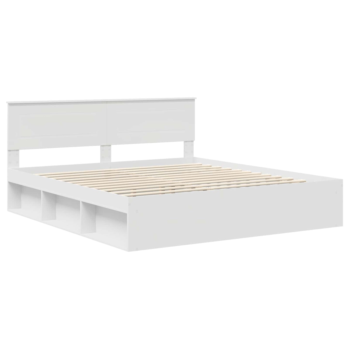 vidaXL Σκελετός Κρεβατιού Λευκό 200 x 200 cm Επεξεργασμένο ξύλο