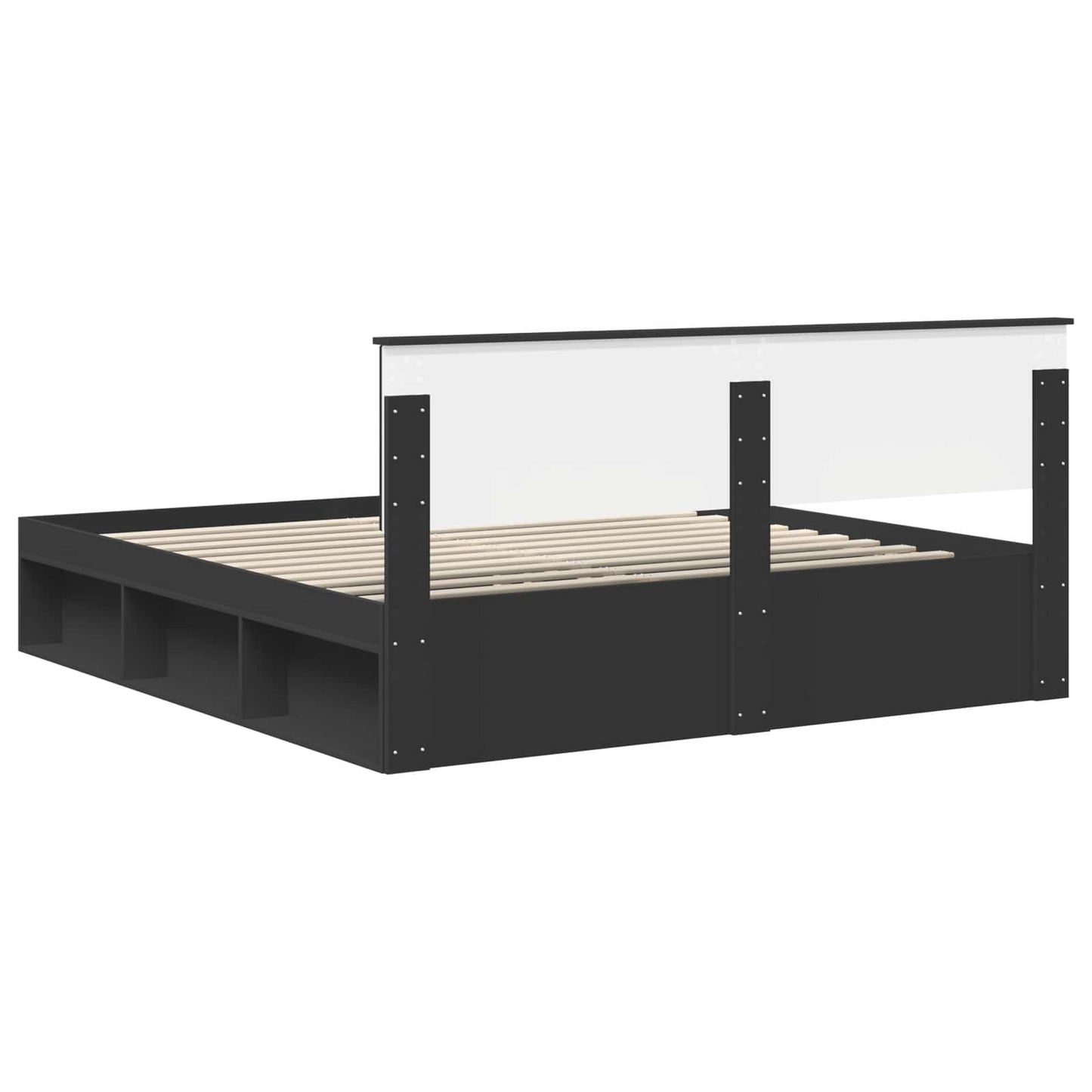 vidaXL Σκελετός Κρεβατιού Μαύρο 200 x 200 cm Επεξεργασμένο ξύλο