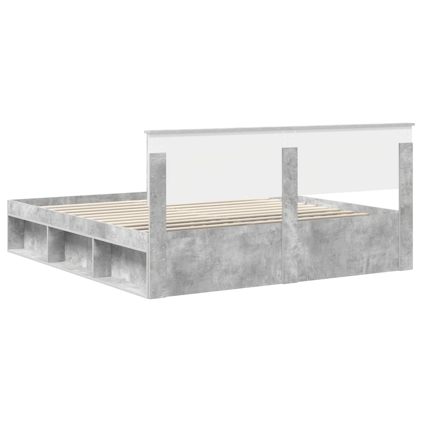 vidaXL Σκελετός Κρεβατιού Σκυρόδεμα 180 x 200 cm Επεξεργασμένο ξύλο