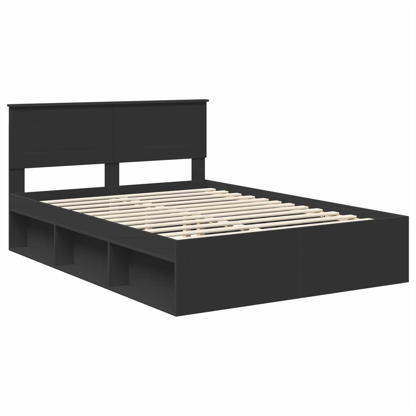 vidaXL Σκελετός Κρεβατιού Μαύρο 160 x 200 cm Επεξεργασμένο ξύλο