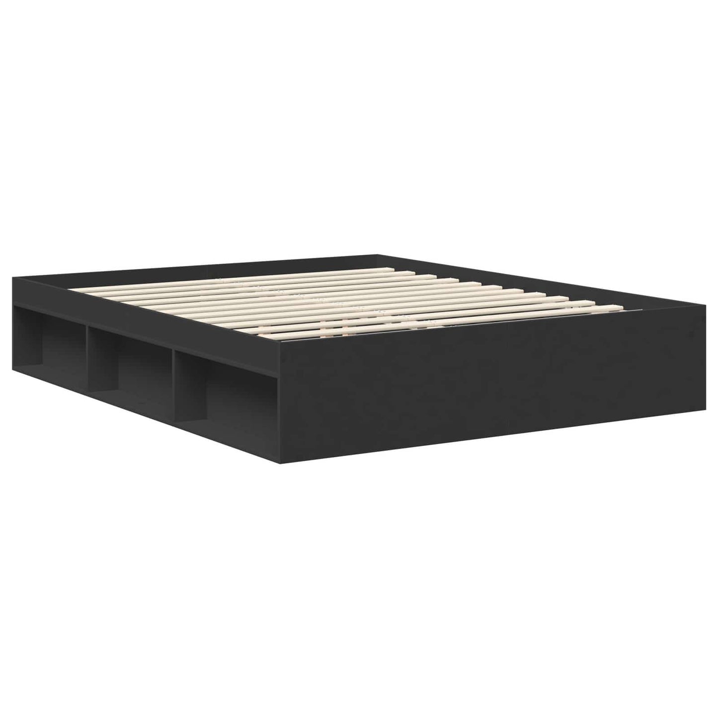 vidaXL Σκελετός Κρεβατιού Μαύρο 160 x 200 cm Επεξεργασμένο ξύλο