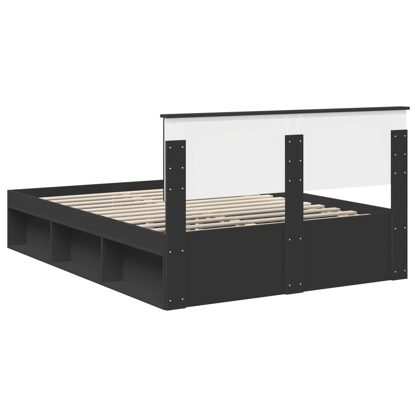 vidaXL Σκελετός Κρεβατιού Μαύρο 160 x 200 cm Επεξεργασμένο ξύλο