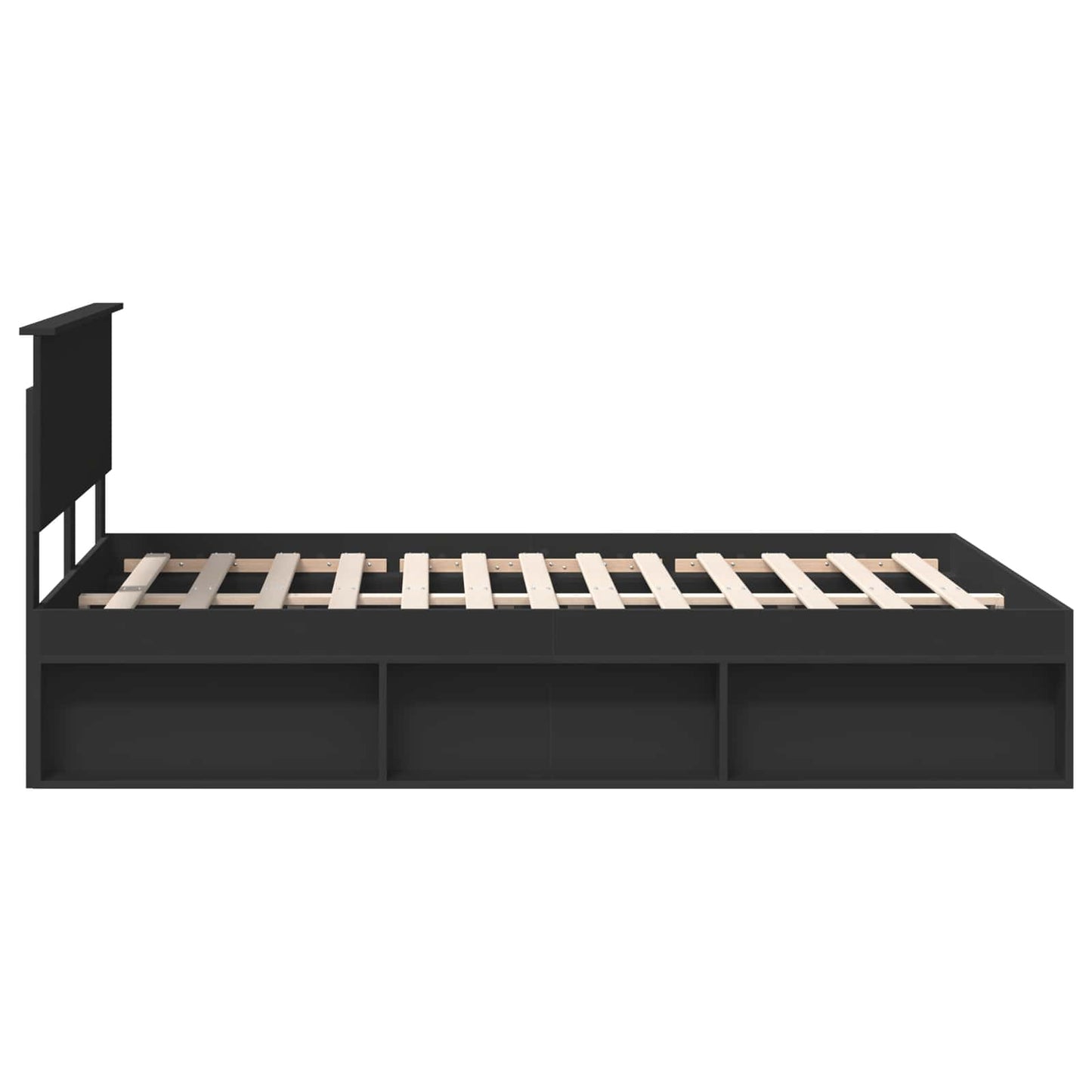 vidaXL Σκελετός Κρεβατιού Μαύρο 160 x 200 cm Επεξεργασμένο ξύλο