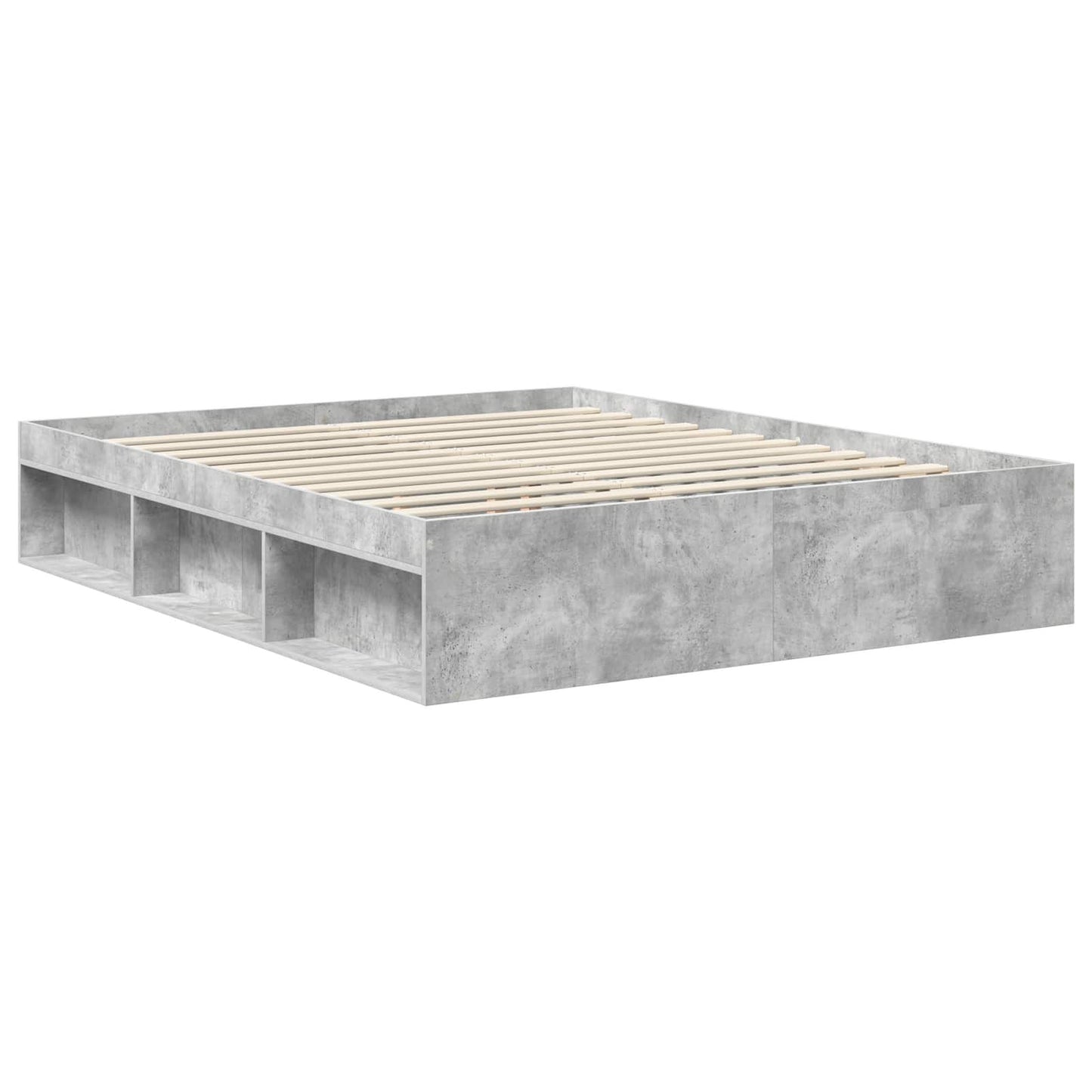 vidaXL Σκελετός Κρεβατιού Σκυρόδεμα 160 x 200 cm Επεξεργασμένο ξύλο