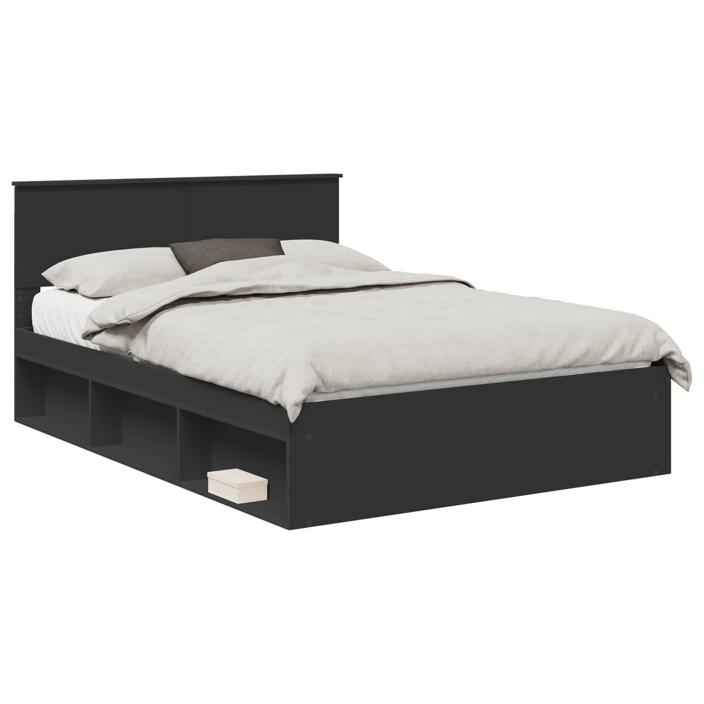 vidaXL Σκελετός Κρεβατιού Μαύρο 150 x 200 cm Επεξεργασμένο ξύλο