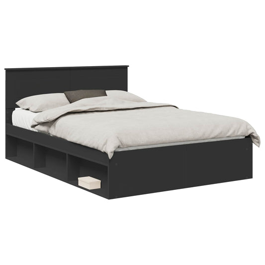 vidaXL Σκελετός Κρεβατιού Μαύρο 150 x 200 cm Επεξεργασμένο ξύλο