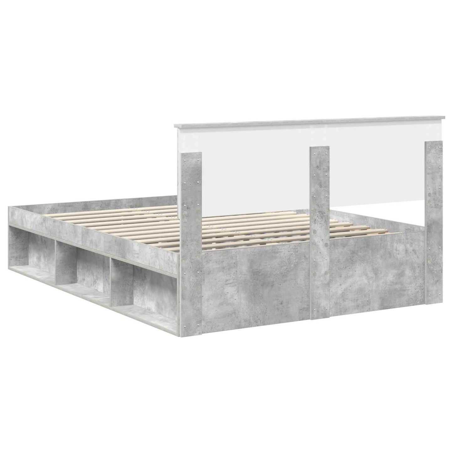 vidaXL Σκελετός Κρεβατιού Γκρι Μπετόν 150 x 200 cm Επεξεργασμένο ξύλο