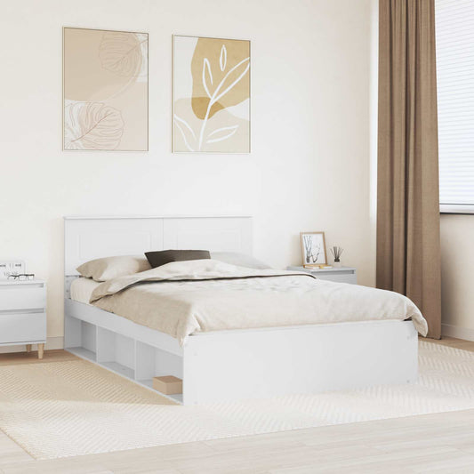 vidaXL Σκελετός Κρεβατιού Λευκό 140 x 190 cm Επεξεργασμένο ξύλο