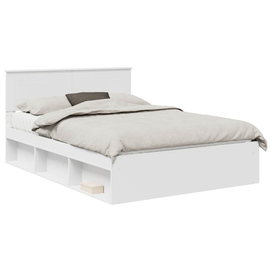 vidaXL Σκελετός Κρεβατιού Λευκό 140 x 190 cm Επεξεργασμένο ξύλο