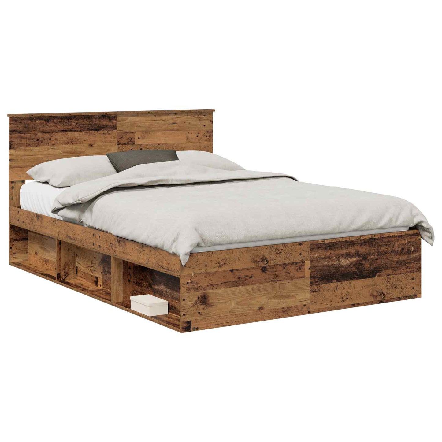 vidaXL Σκελετός Κρεβατιού Παλιό ξύλο 140 x 190 cm Επεξεργασμένο ξύλο