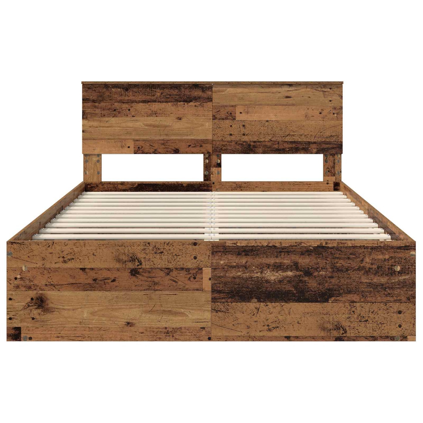 vidaXL Σκελετός Κρεβατιού Παλιό ξύλο 140 x 190 cm Επεξεργασμένο ξύλο