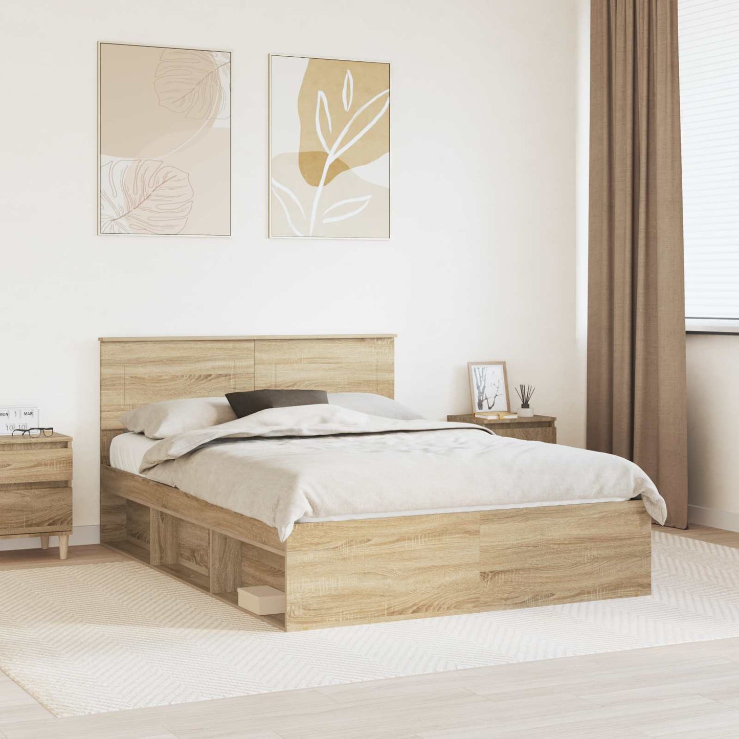 vidaXL Σκελετός Κρεβατιού Σονόμα 140 x 200 cm Επεξεργασμένο ξύλο