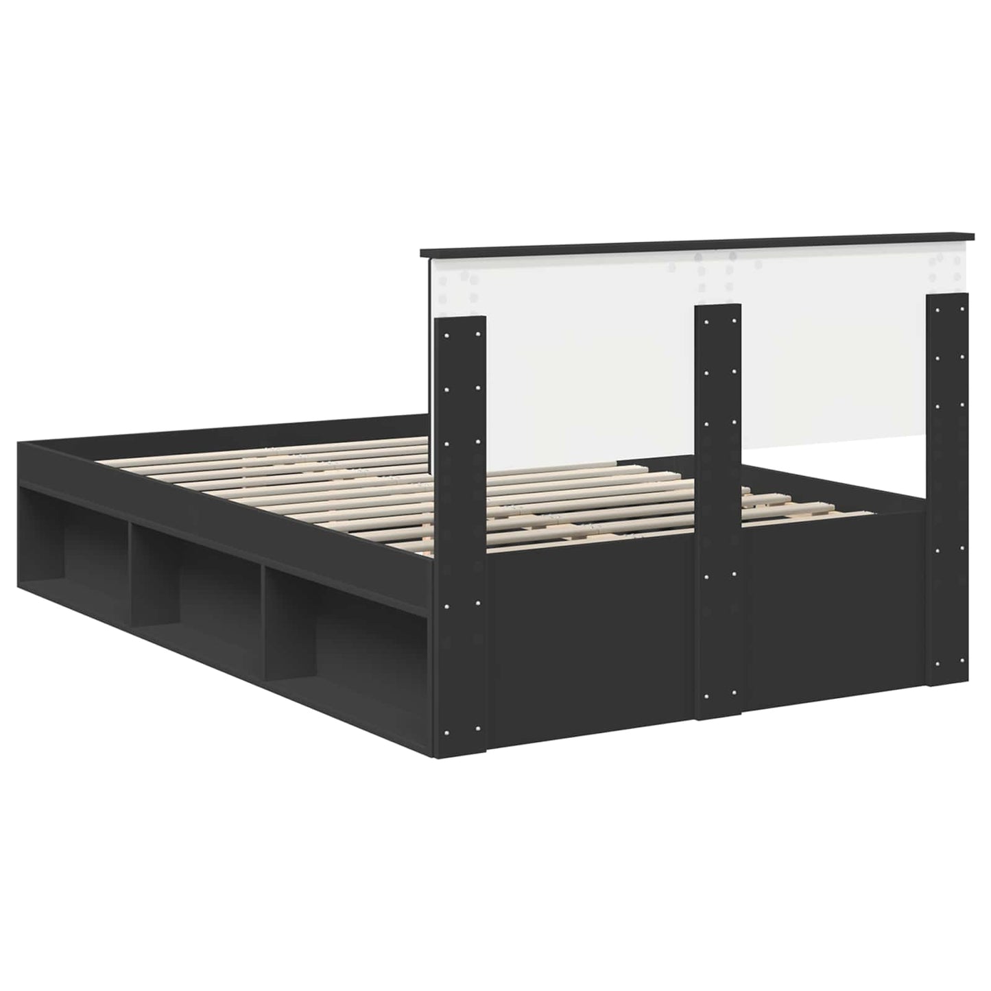 vidaXL Σκελετός Κρεβατιού Μαύρο 135 x 190 cm Επεξεργασμένο ξύλο