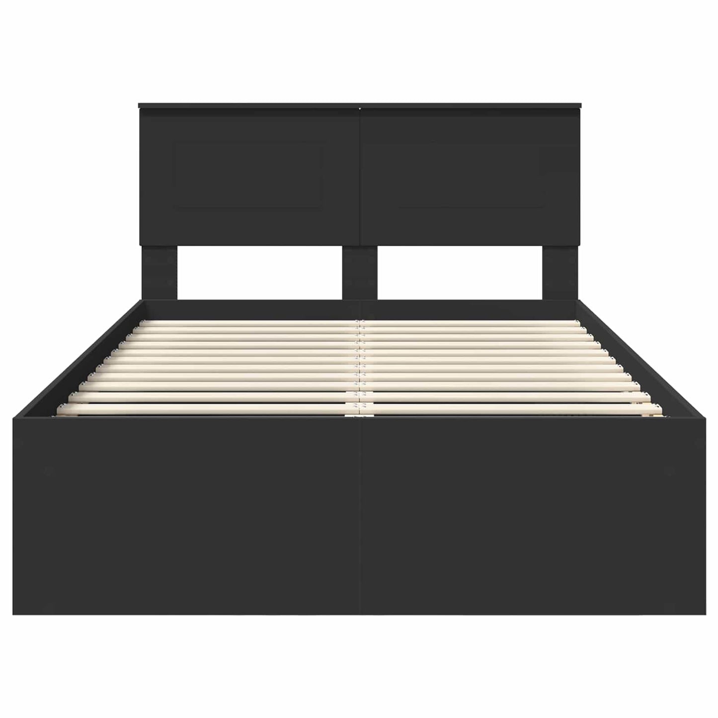 vidaXL Σκελετός Κρεβατιού Μαύρο 135 x 190 cm Επεξεργασμένο ξύλο