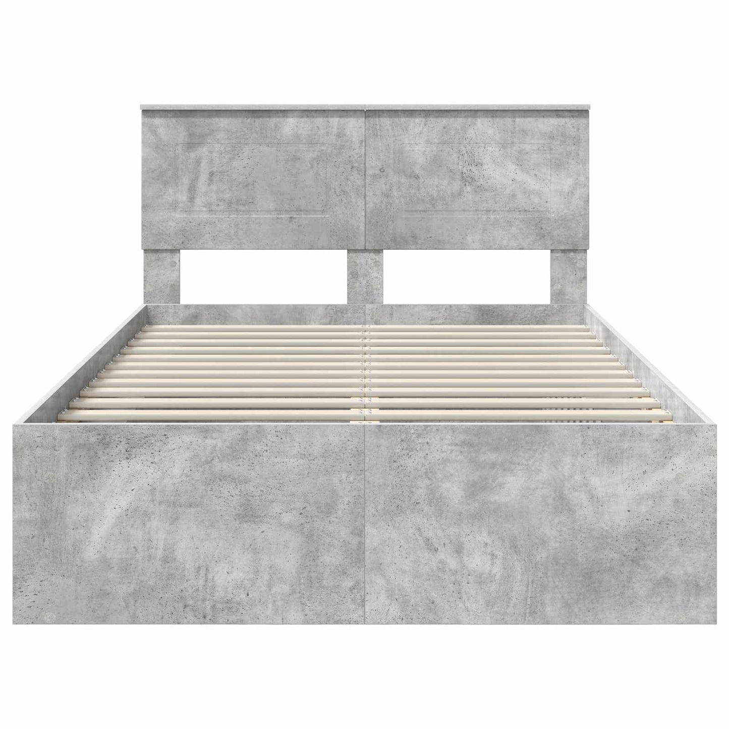vidaXL Σκελετός Κρεβατιού Γκρι Μπετόν 135 x 190 cm Επεξεργασμένο ξύλο